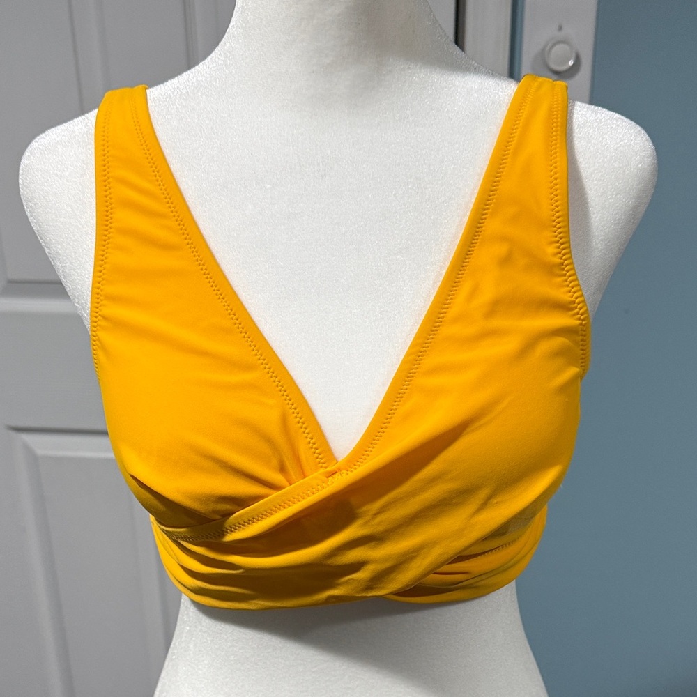 Cupshe Vibrant Yellow Wrap Bikini Top